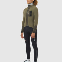 Café du Cycliste Ingrid Women's Microfleece Jersey Radtrikot langarm Moss Green