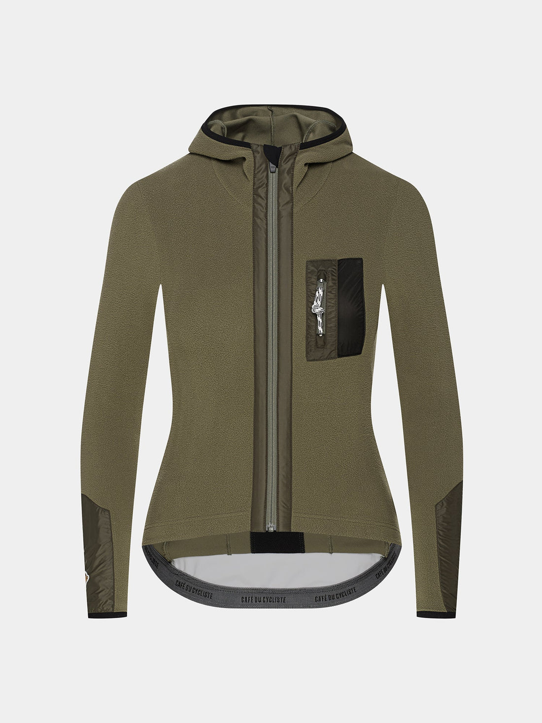 Café du Cycliste Ingrid Women's Microfleece Jersey Radtrikot langarm Moss Green