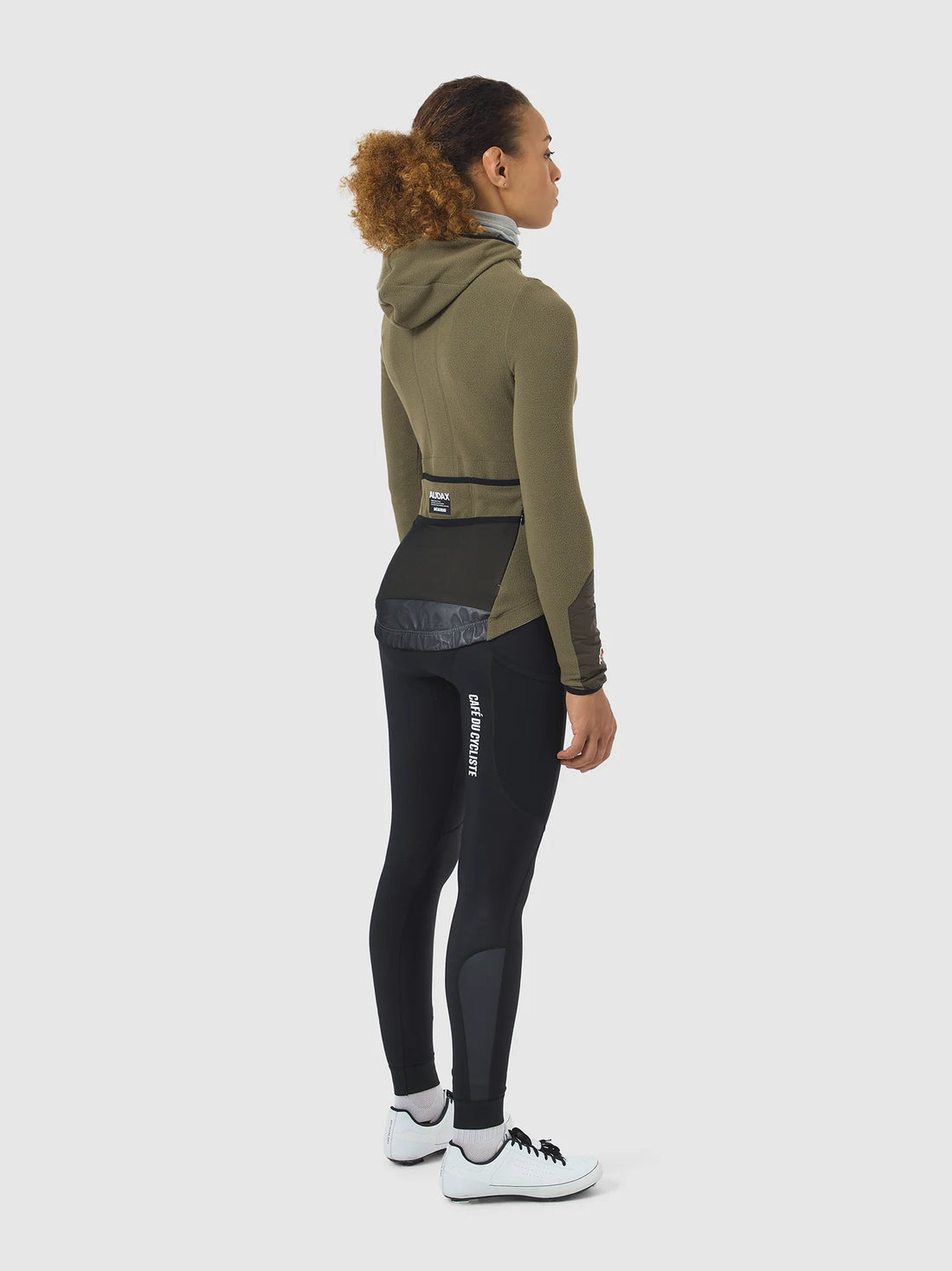 Café du Cycliste Ingrid Women's Microfleece Jersey Radtrikot langarm Moss Green