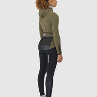 Café du Cycliste Ingrid Women's Microfleece Jersey Radtrikot langarm Moss Green