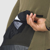 Café du Cycliste Ingrid Women's Microfleece Jersey Radtrikot langarm Moss Green