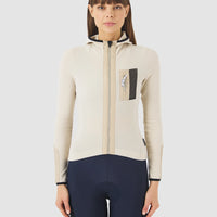 Café du Cycliste Ingrid Women's Microfleece Jersey Radtrikot langarm Pearl Grey