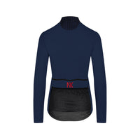 Café du Cycliste Irma Women's Long Sleeve Merino Cycling Jersey Radtrikot Navy