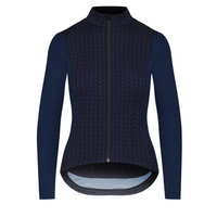 Café du Cycliste Irma Women's Long Sleeve Merino Cycling Jersey Radtrikot Navy