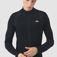 Café du Cycliste Marguerite Men's Long Sleeve Merino Cycling Jersey Radtrikot langarm Black