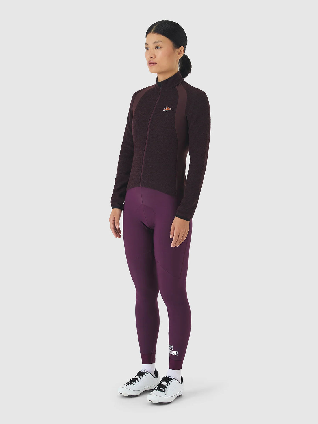 Café du Cycliste Marguerite Women's Long Sleeve Merino Cycling Jersey Radtrikot Quetsche