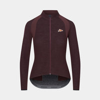 Café du Cycliste Marguerite Women's Long Sleeve Merino Cycling Jersey Radtrikot Quetsche