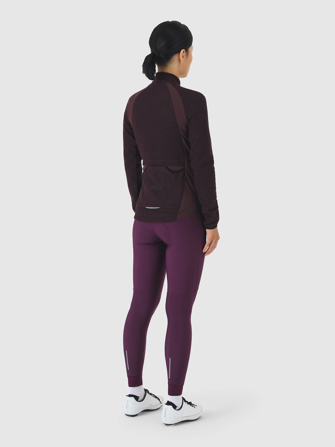 Café du Cycliste Marguerite Women's Long Sleeve Merino Cycling Jersey Radtrikot Quetsche