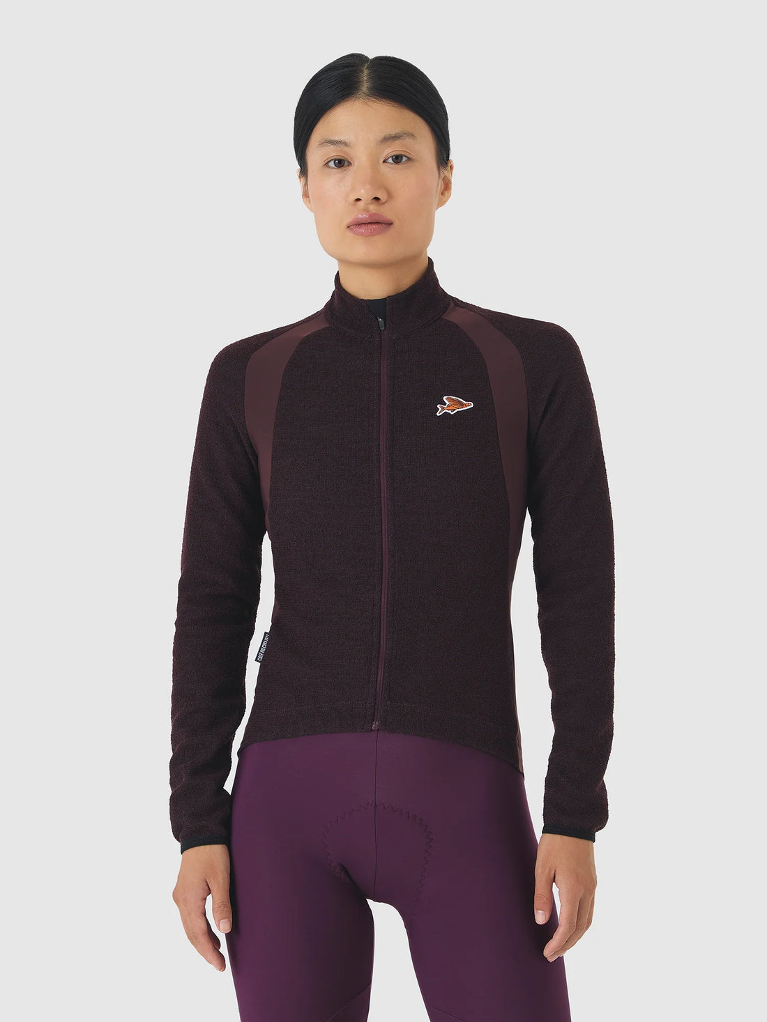 Café du Cycliste Marguerite Women's Long Sleeve Merino Cycling Jersey Radtrikot Quetsche