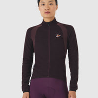 Café du Cycliste Marguerite Women's Long Sleeve Merino Cycling Jersey Radtrikot Quetsche