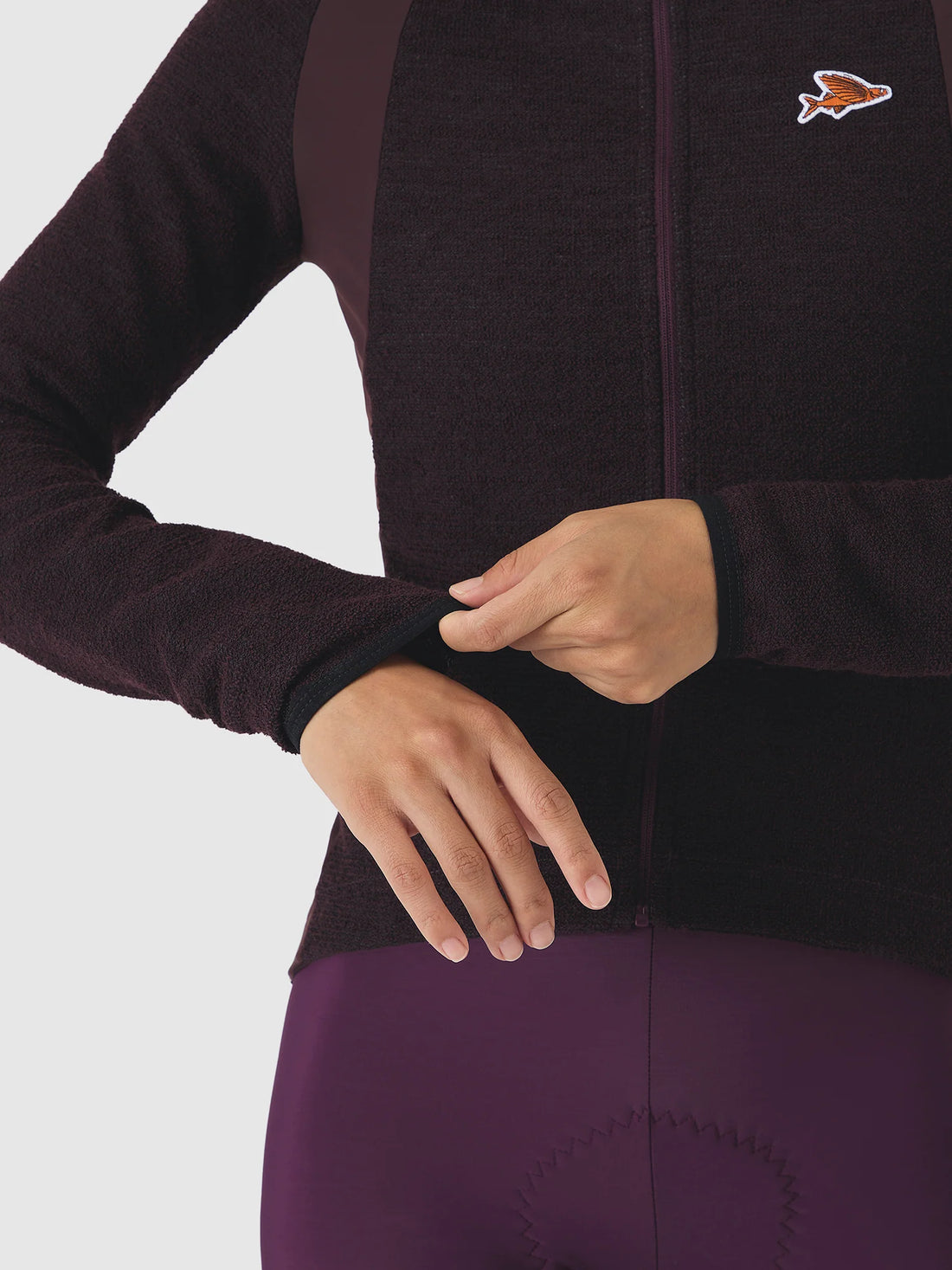 Café du Cycliste Marguerite Women's Long Sleeve Merino Cycling Jersey Radtrikot Quetsche
