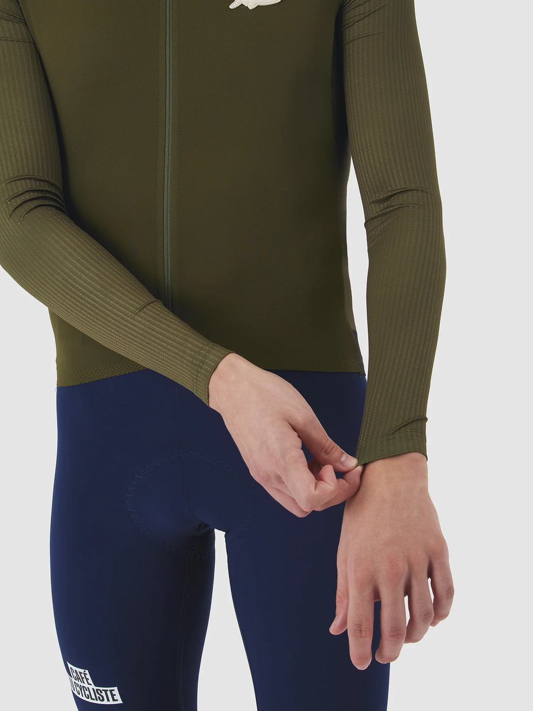 Café du Cycliste Roxane Men's Superlight Long Sleeve Cycling Jersey Radtrikot langarm Khaki