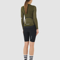 Café du Cycliste Roxane Women's Superlight Long Sleeve Cycling Jersey Radtrikot Khaki