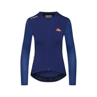 Café du Cycliste Roxane Women's Superlight Long Sleeve Cycling Jersey Radtrikot Navy