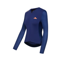 Café du Cycliste Roxane Women's Superlight Long Sleeve Cycling Jersey Radtrikot Navy