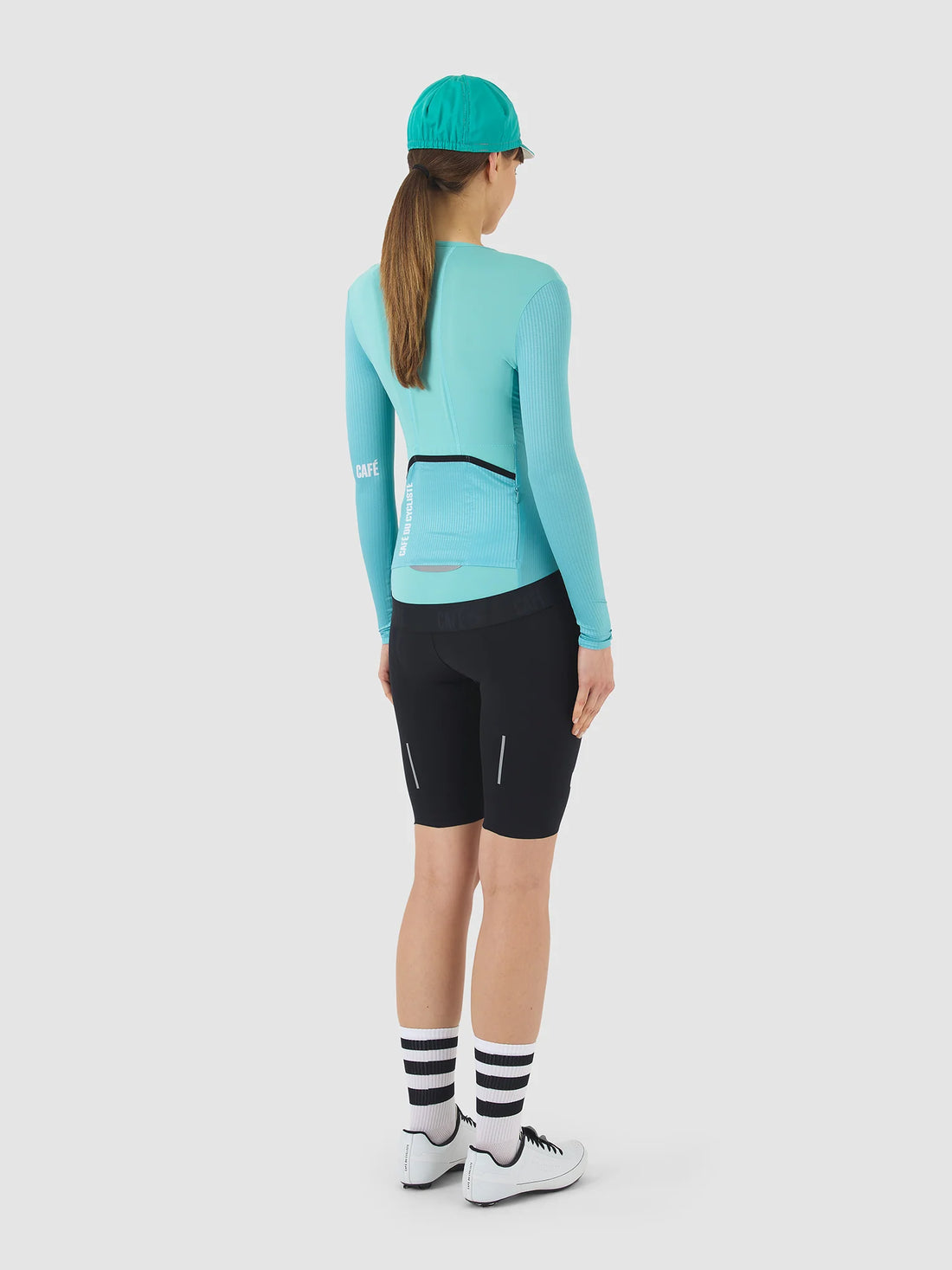 Café du Cycliste Roxane Women's Superlight Long Sleeve Cycling Jersey Radtrikot Riviera Blue