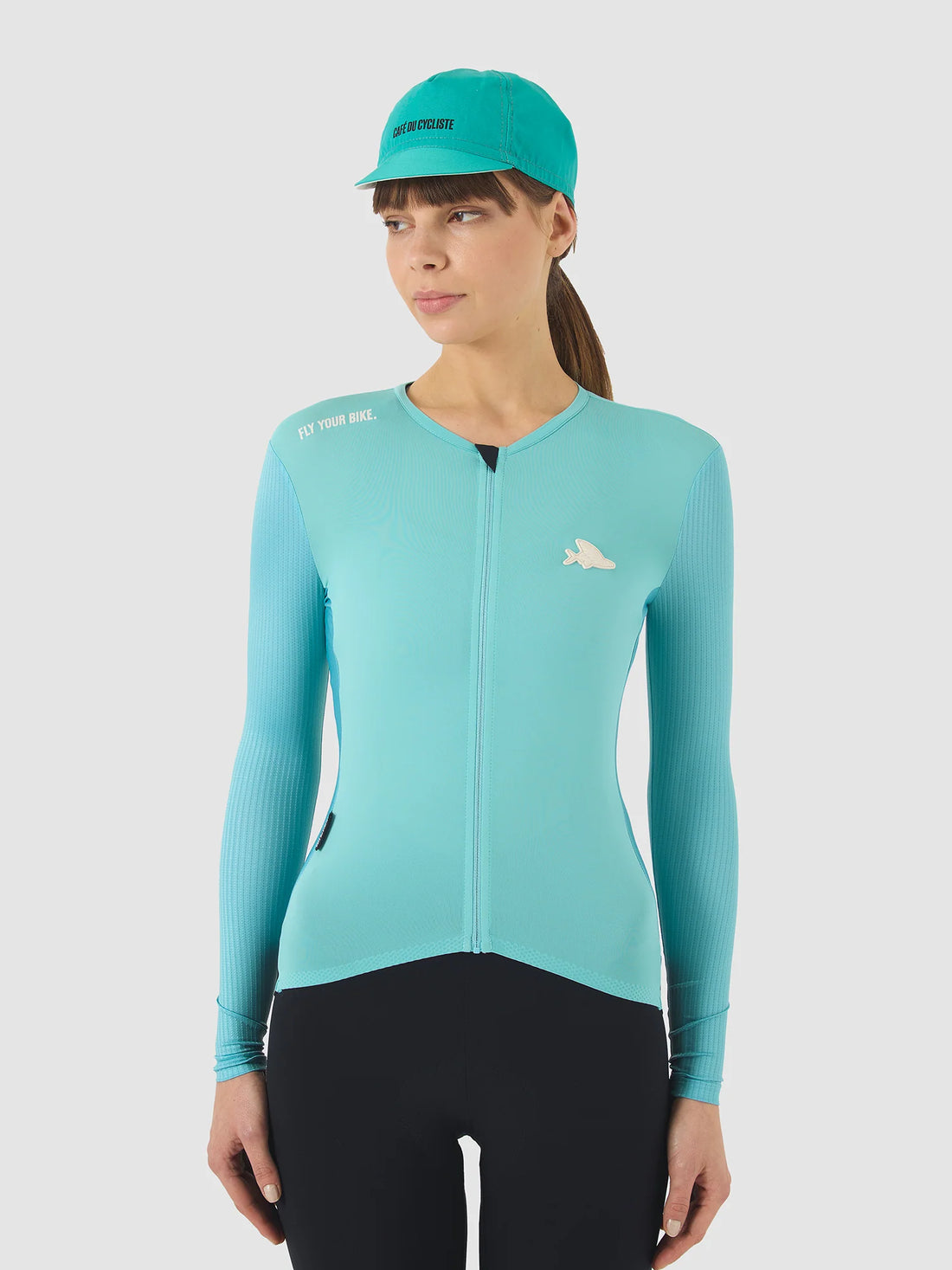 Café du Cycliste Roxane Women's Superlight Long Sleeve Cycling Jersey Radtrikot Riviera Blue