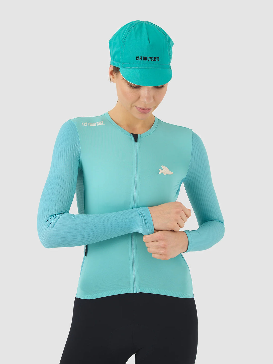 Café du Cycliste Roxane Women's Superlight Long Sleeve Cycling Jersey Radtrikot Riviera Blue