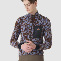 Café du Cycliste Solange Men's Fleece Cycling Jersey Long Sleeve Radtrikot langarm Carob / Verbena