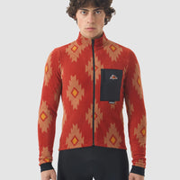 Café du Cycliste Solange Men's Fleece Cycling Jersey Long Sleeve Radtrikot langarm Clay / Sandstone