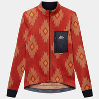 Café du Cycliste Solange Women's Fleece Cycling Jersey Long Sleeve Radtrikot langarm Clay / Sandstone