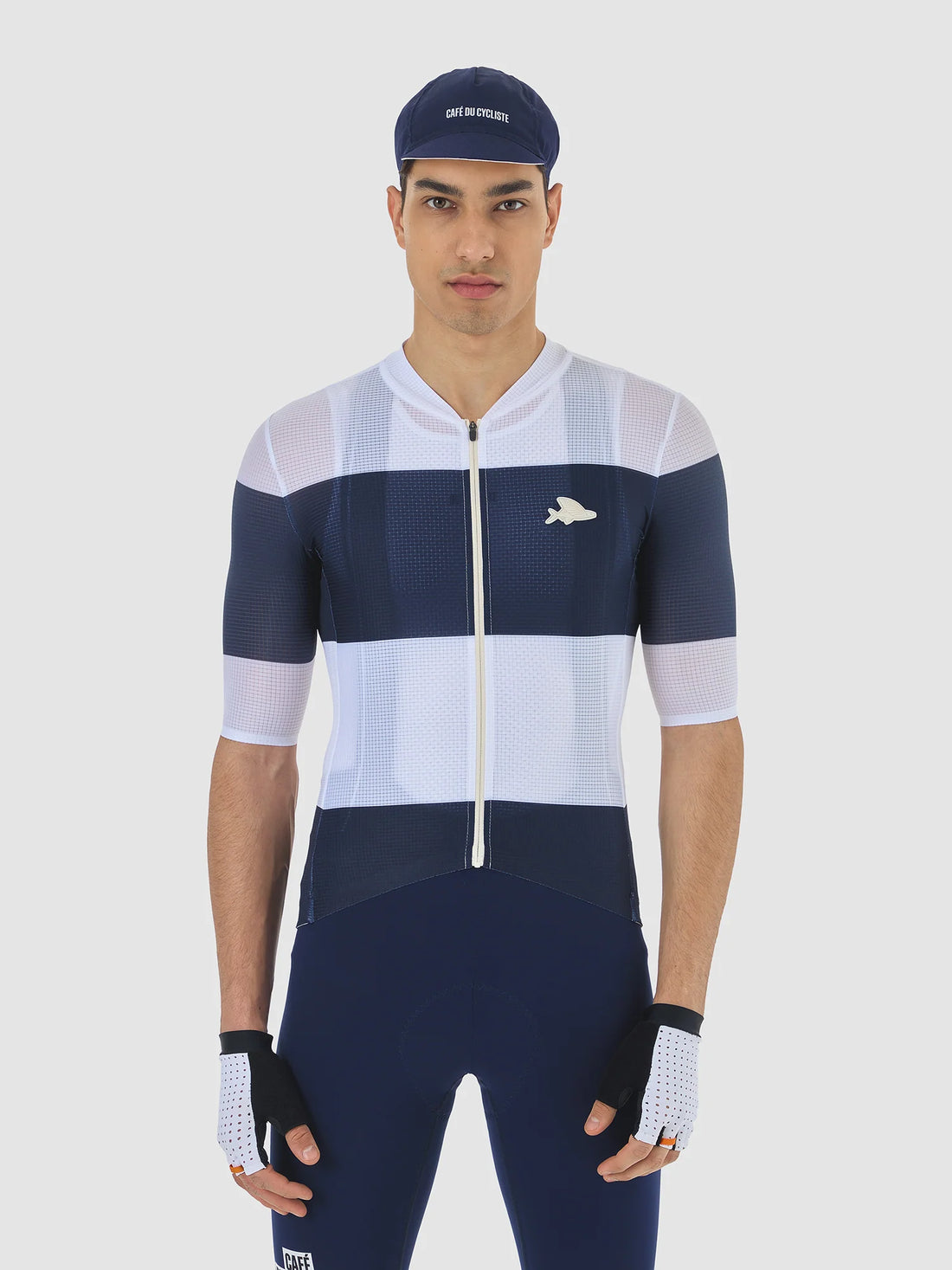 Café du Cycliste Angeline Men's Ultralight Cycling Jersey Radtrikot Navy White