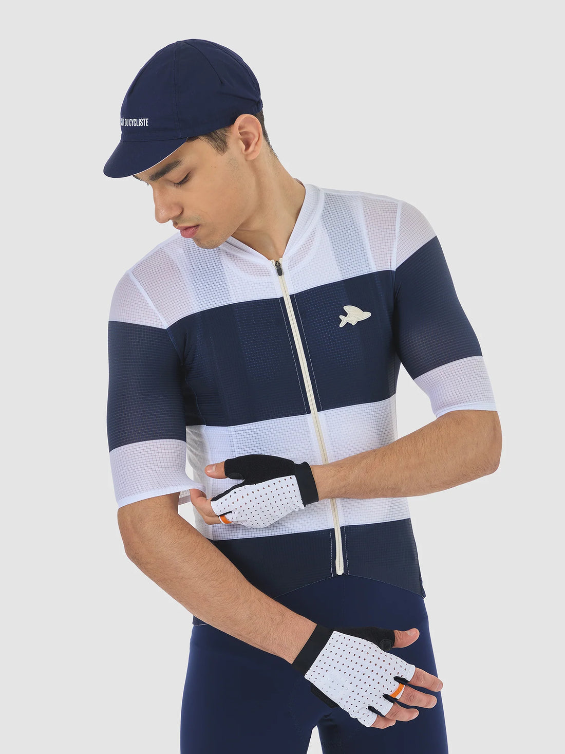 Café du Cycliste Angeline Men's Ultralight Cycling Jersey Radtrikot Navy White