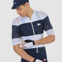 Café du Cycliste Angeline Men's Ultralight Cycling Jersey Radtrikot Navy White