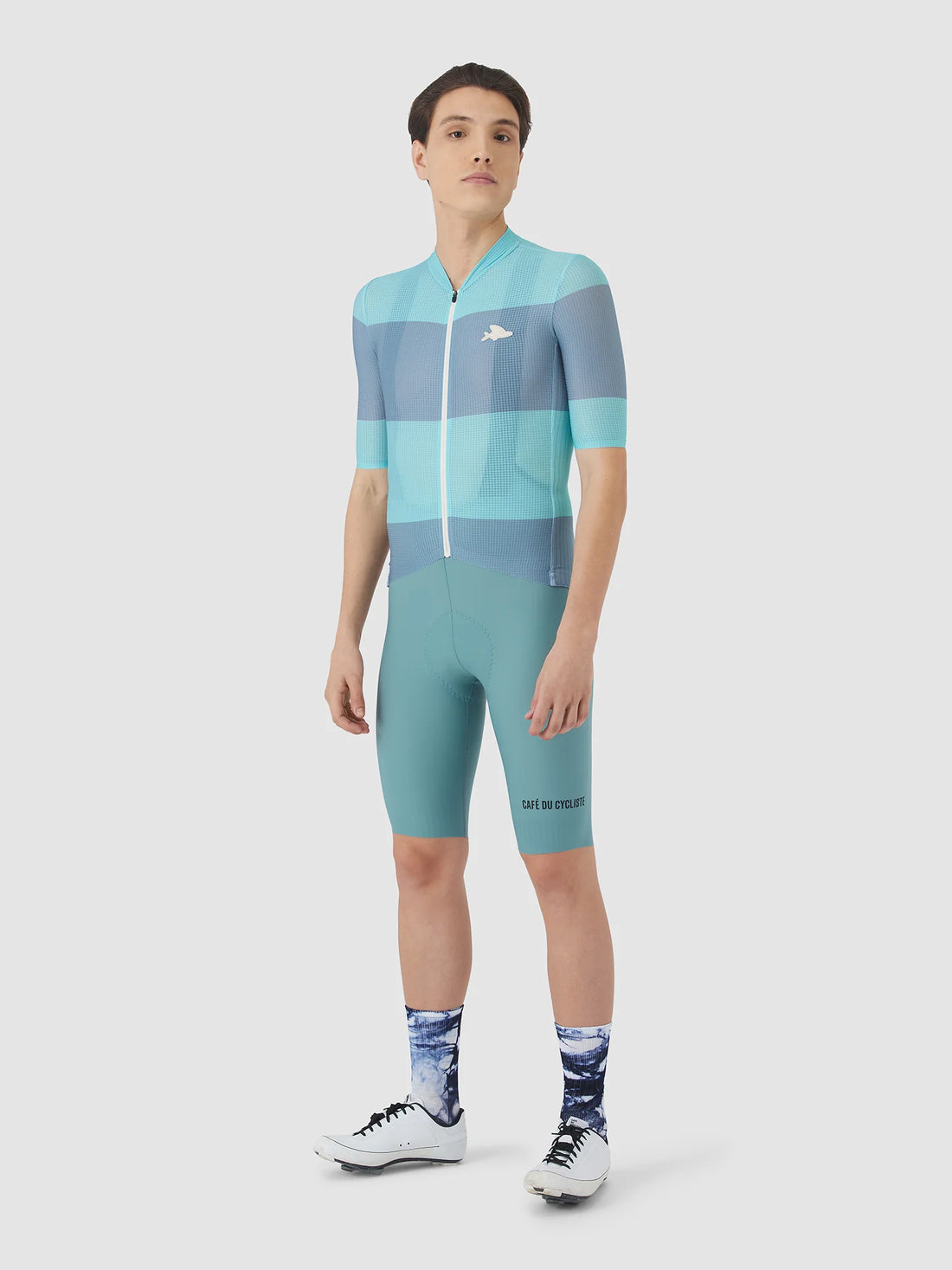 Café du Cycliste Angeline Men's Ultralight Cycling Jersey Radtrikot Riviera Blue Deep Water