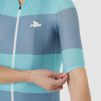 Café du Cycliste Angeline Men's Ultralight Cycling Jersey Radtrikot Riviera Blue Deep Water