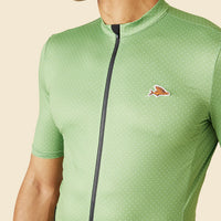 Café du Cycliste Fleurette V2 Men's Lightweight Cycling Jersey Radtrikot Cactus Green