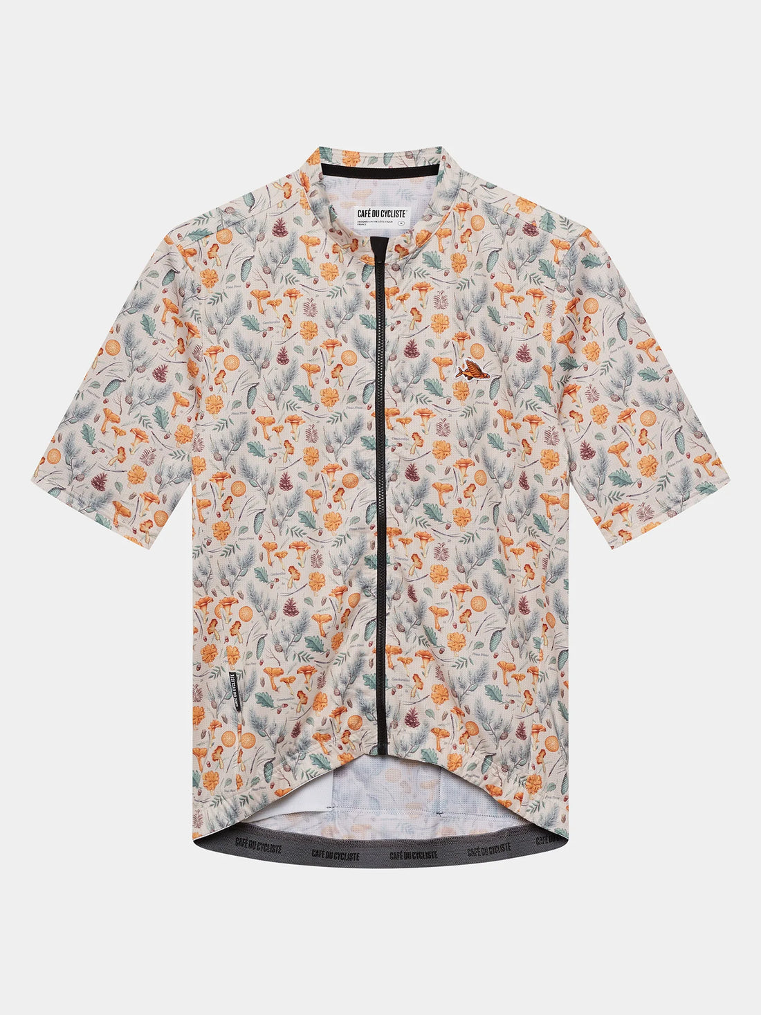 Café du Cycliste Fleurette V2 Men's Lightweight Cycling Jersey Radtrikot Chanterelle Chalk