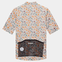 Café du Cycliste Fleurette V2 Men's Lightweight Cycling Jersey Radtrikot Chanterelle Chalk