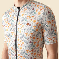 Café du Cycliste Fleurette V2 Men's Lightweight Cycling Jersey Radtrikot Chanterelle Chalk