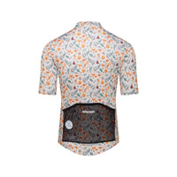 Café du Cycliste Fleurette V2 Men's Lightweight Cycling Jersey Radtrikot Chanterelle Chalk