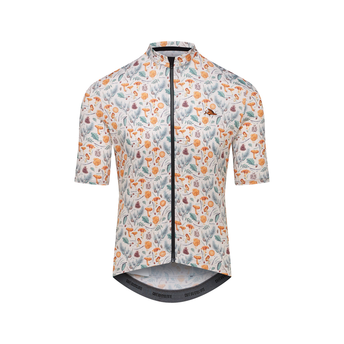 Café du Cycliste Fleurette V2 Men's Lightweight Cycling Jersey Radtrikot Chanterelle Chalk