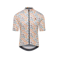 Café du Cycliste Fleurette V2 Men's Lightweight Cycling Jersey Radtrikot Chanterelle Chalk