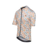 Café du Cycliste Fleurette V2 Men's Lightweight Cycling Jersey Radtrikot Chanterelle Chalk