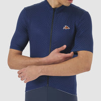 Café du Cycliste Fleurette V2 Men's Lightweight Cycling Jersey Radtrikot Navy