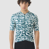 Café du Cycliste Men's Superlight Jersey Laurette Radtrikot Stars / Dark Sea