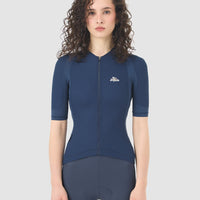 Café du Cycliste Mireille Women's Merino Jersey Radtrikot Navy Blue