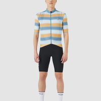 Café du Cycliste Mona Men's Superlight Jersey Radtrikot Deep Water Sunflower