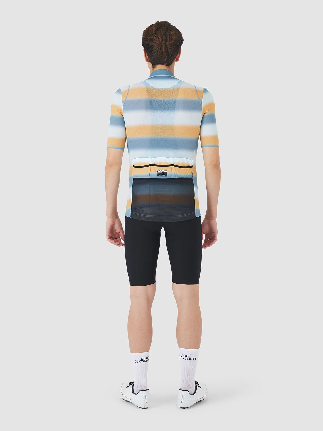 Café du Cycliste Mona Men's Superlight Jersey Radtrikot Deep Water Sunflower