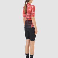 Café du Cycliste Mona Women's Superlight Cycling Jersey Radtrikot Cinder Red Plush