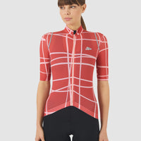 Café du Cycliste Mona Women's Superlight Cycling Jersey Radtrikot Cinder Red Plush