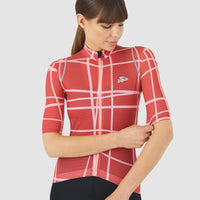 Café du Cycliste Mona Women's Superlight Cycling Jersey Radtrikot Cinder Red Plush
