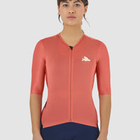 Café du Cycliste Olympe Textured Women's Jersey Radtrikot Mountain Cinder Red