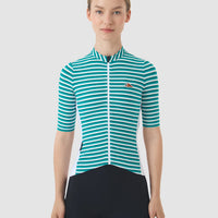 Café du Cycliste Romy Women's Jersey Radtrikot White Dark Sea