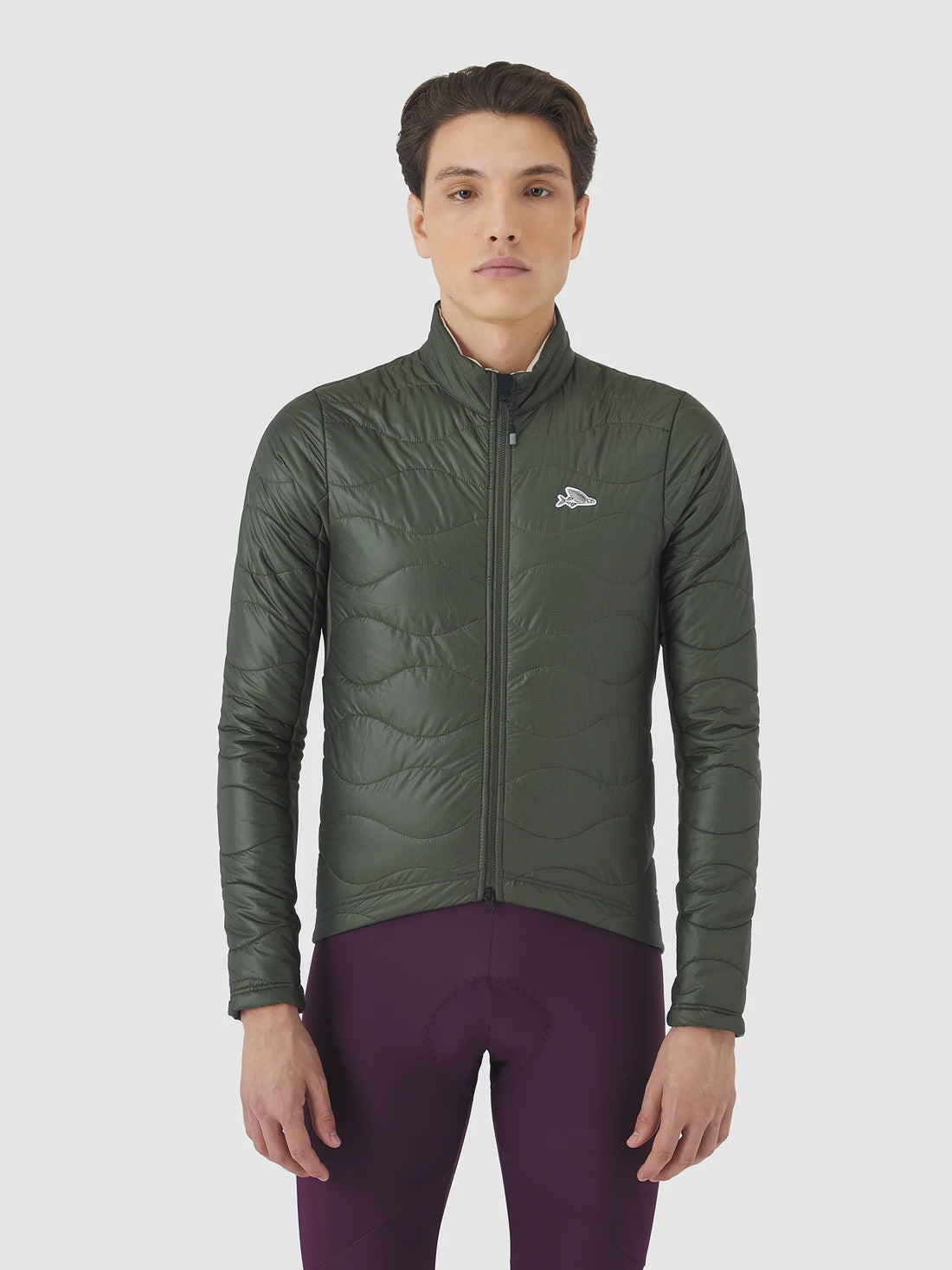 Café du Cycliste Albertine V2 Men's Thermal Cycling Jacked Winter Fahrradjacke Khaki