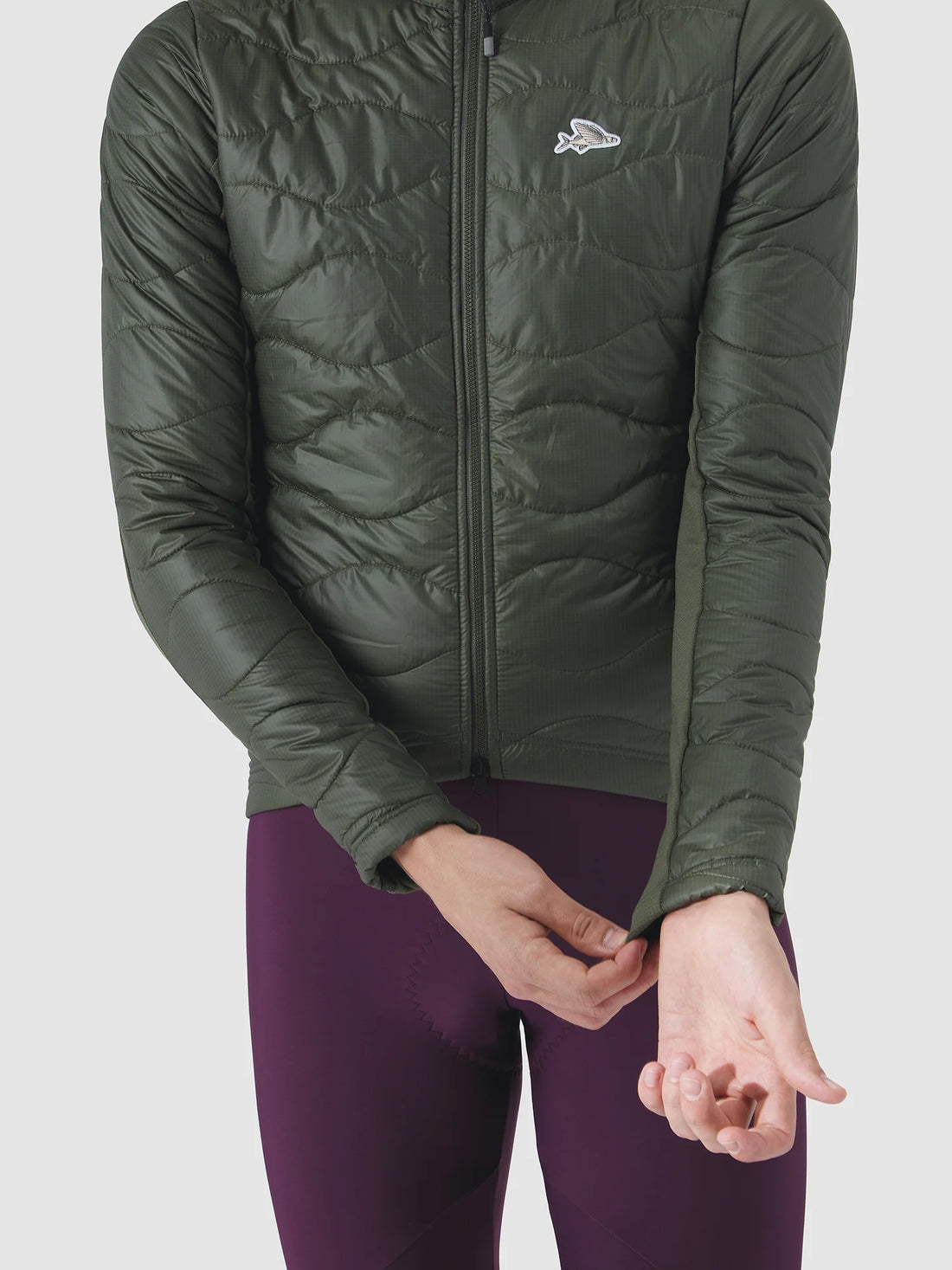 Café du Cycliste Albertine V2 Men's Thermal Cycling Jacked Winter Fahrradjacke Khaki